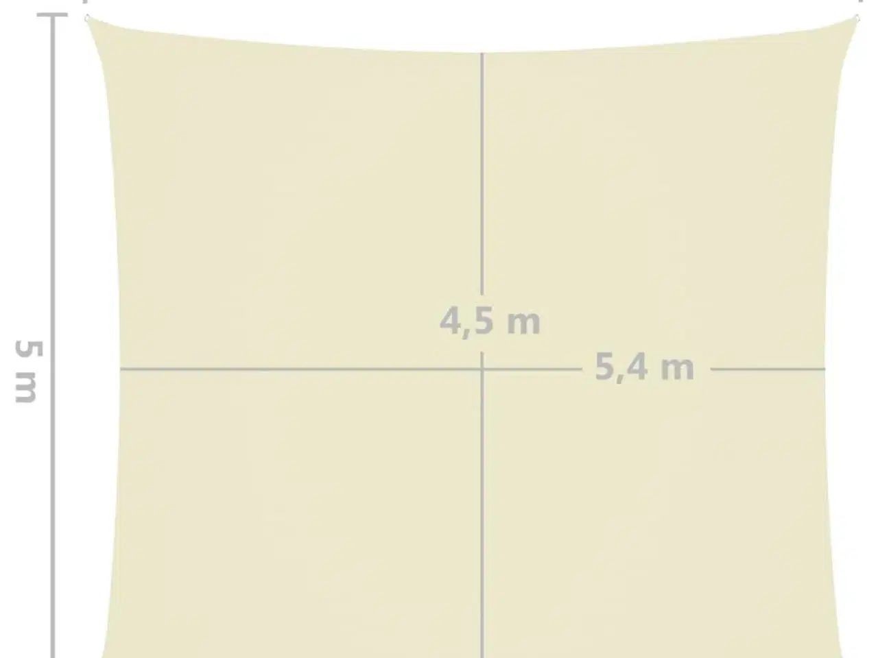 Billede 6 - Solsejl 5x6 m rektangulær oxfordstof cremefarvet