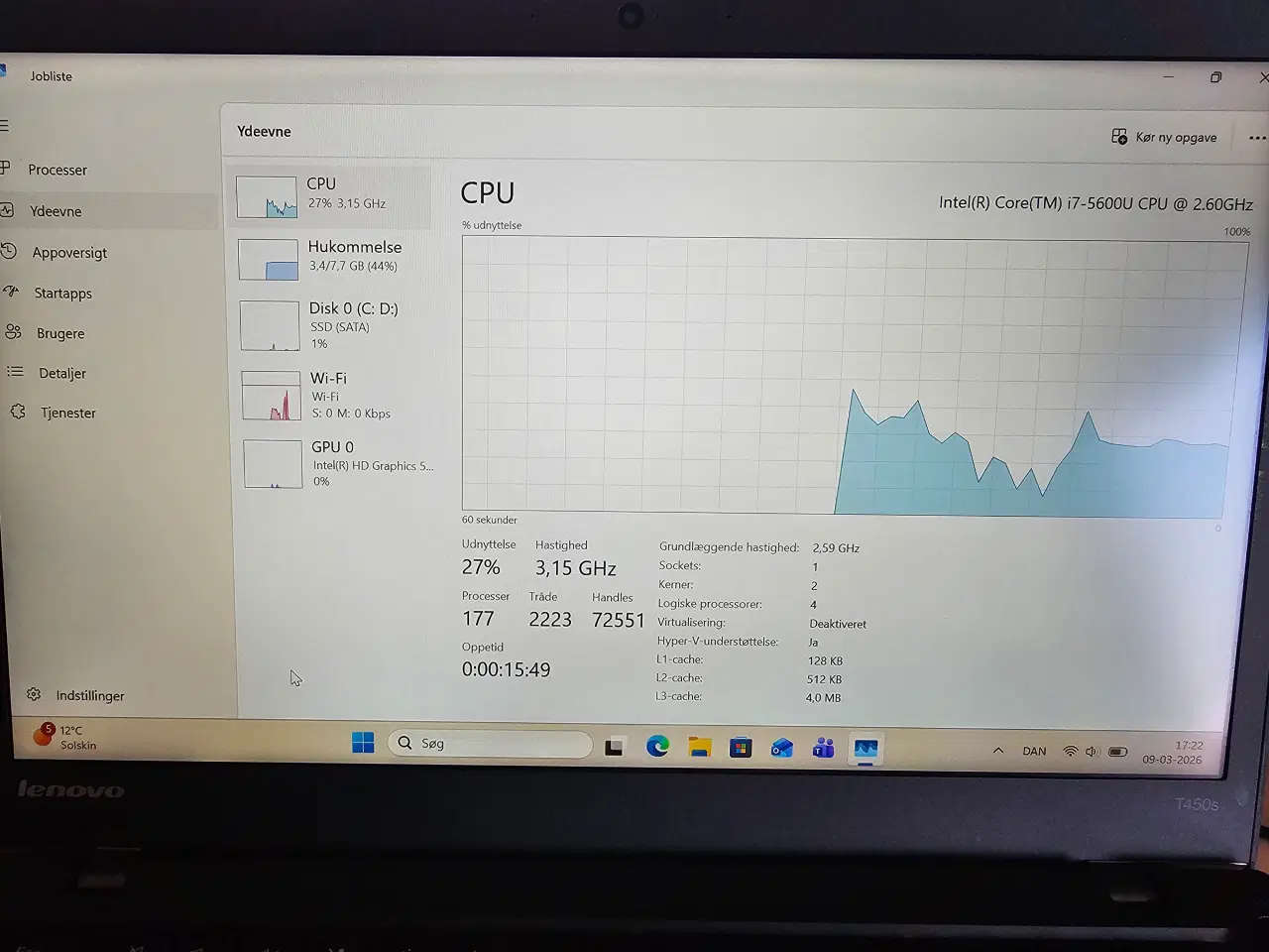 Billede 7 - ThinkPad T450s | i7-5600U | Win 11 Pro | Inkl. Len