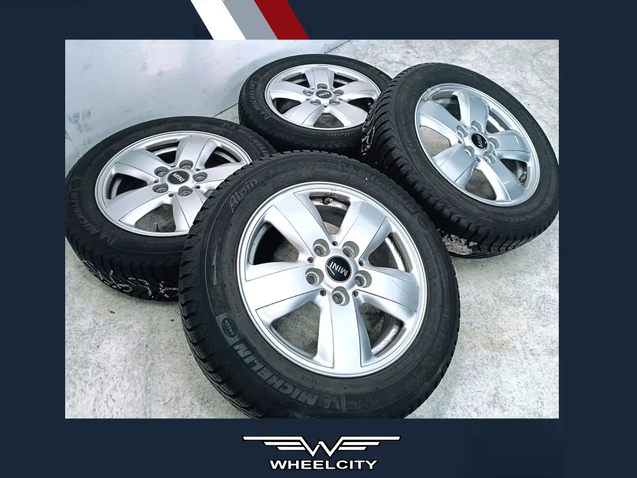 Billede 1 - 5x112 15" ET46 nav 66,6æ MINI vintersæt inkl.TPMS