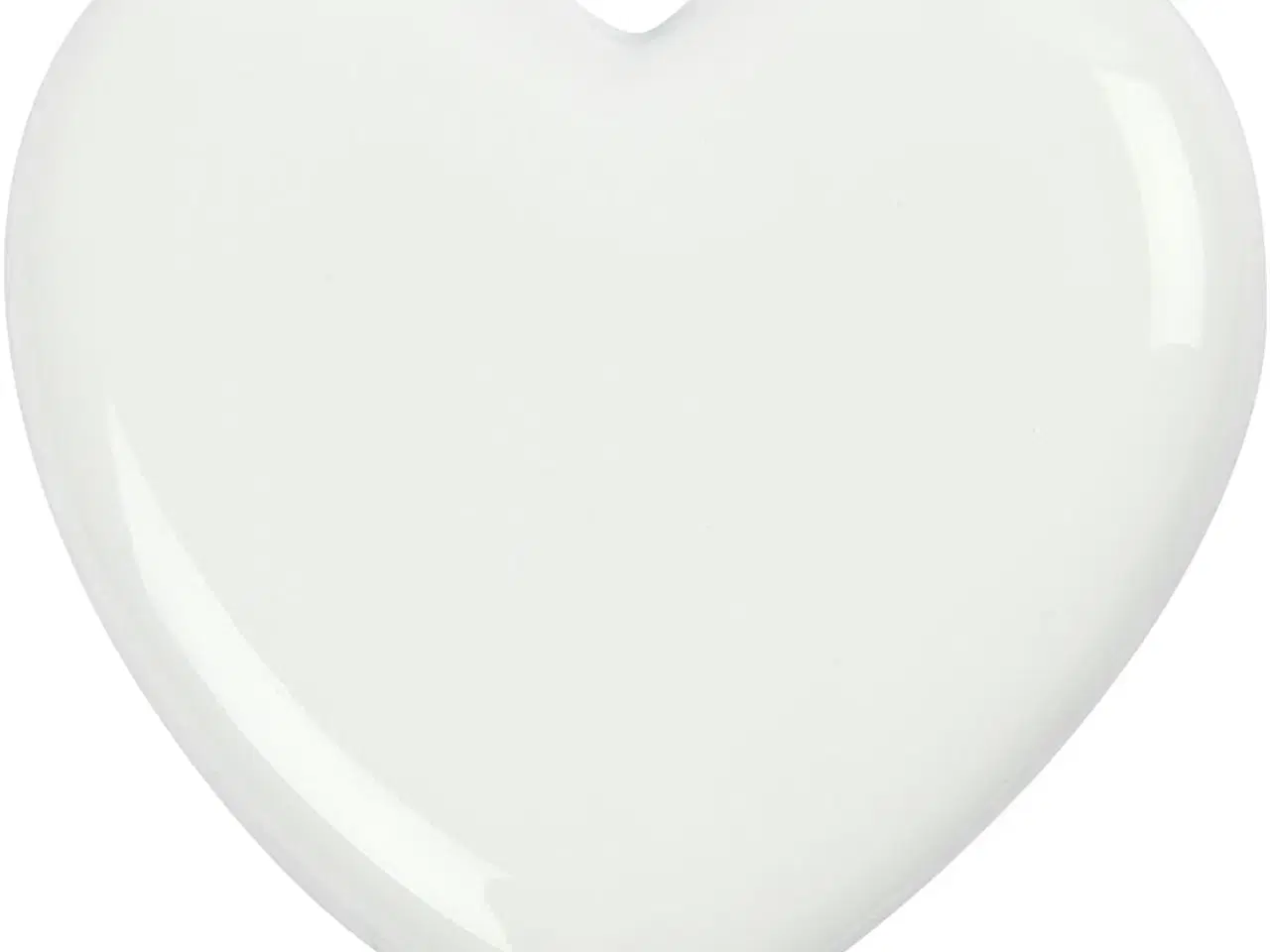 Billede 1 - Elegant Hjertefigur i Hvid Glas - 6,5x6,5 cm