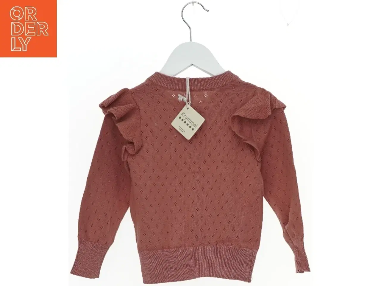 Billede 2 - Rosa strik cardigan med flæser til børn fra Krymmel (str. 98)