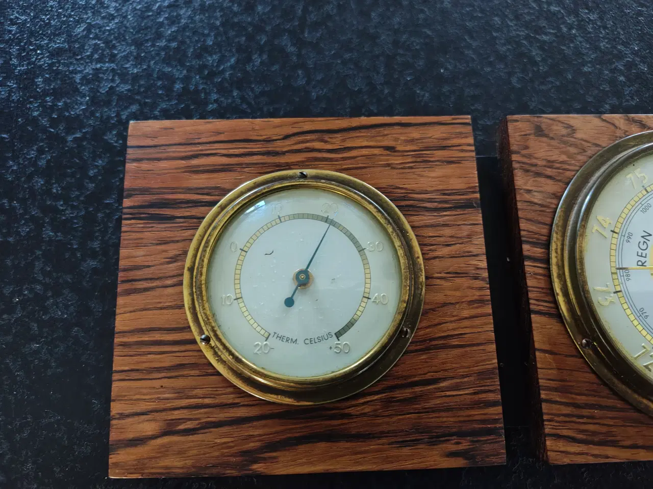 Billede 2 - Flot vejrstation i palisandertræ