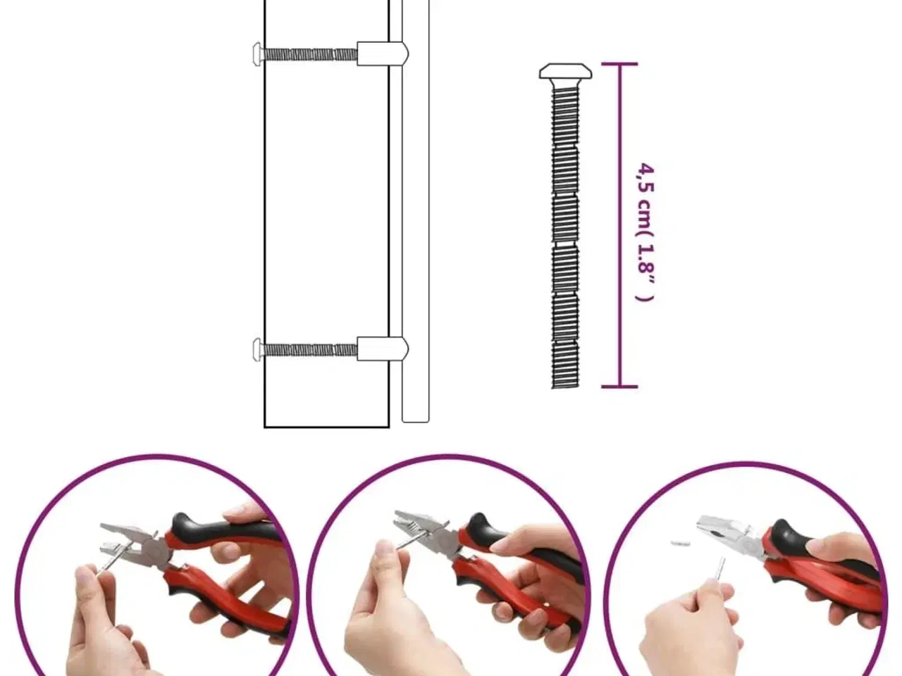 Billede 9 - Skabshåndtag 10 stk. 128 mm rustfrit stål sort