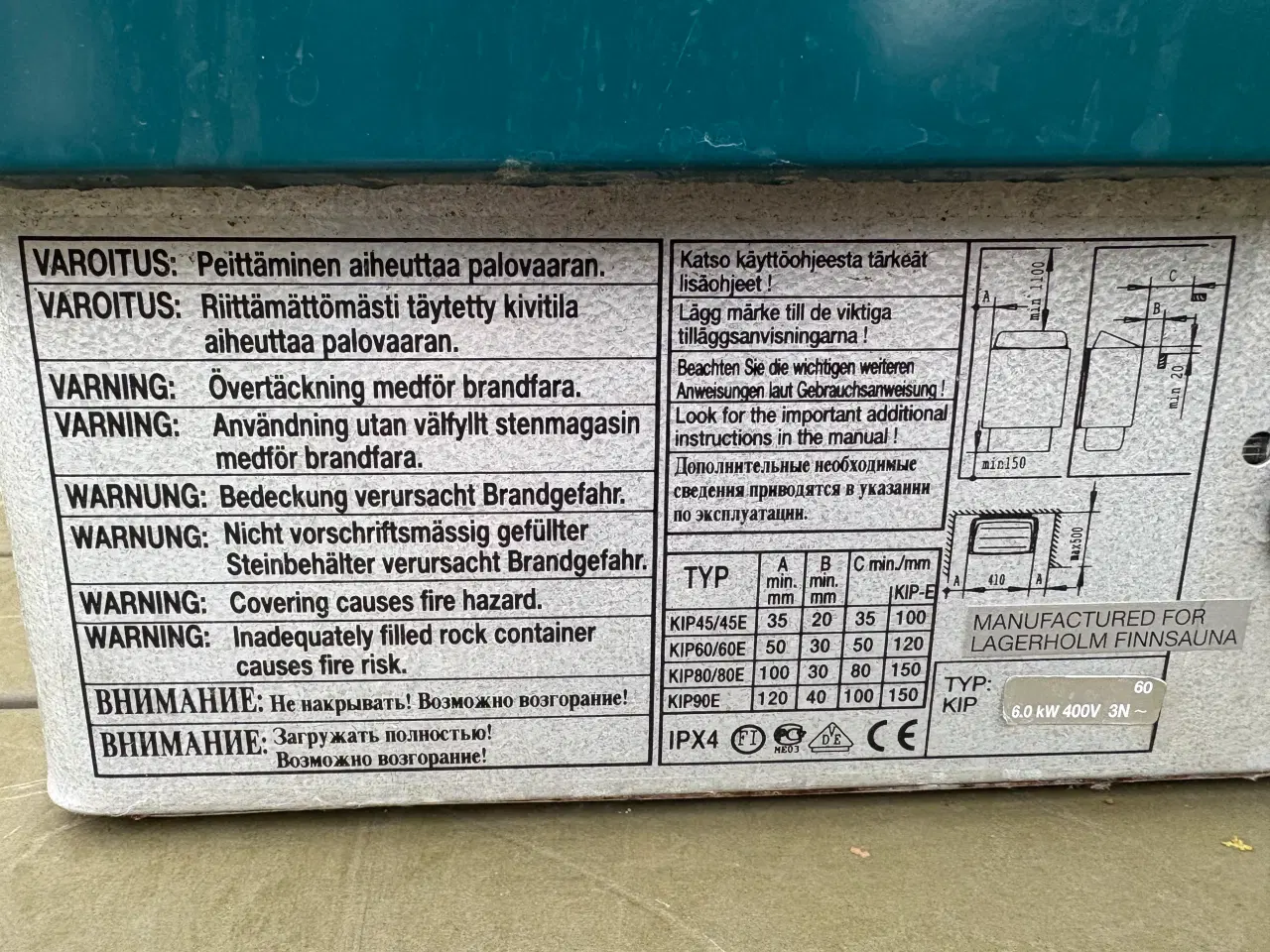 Billede 2 - Sauna ovn 6 KW