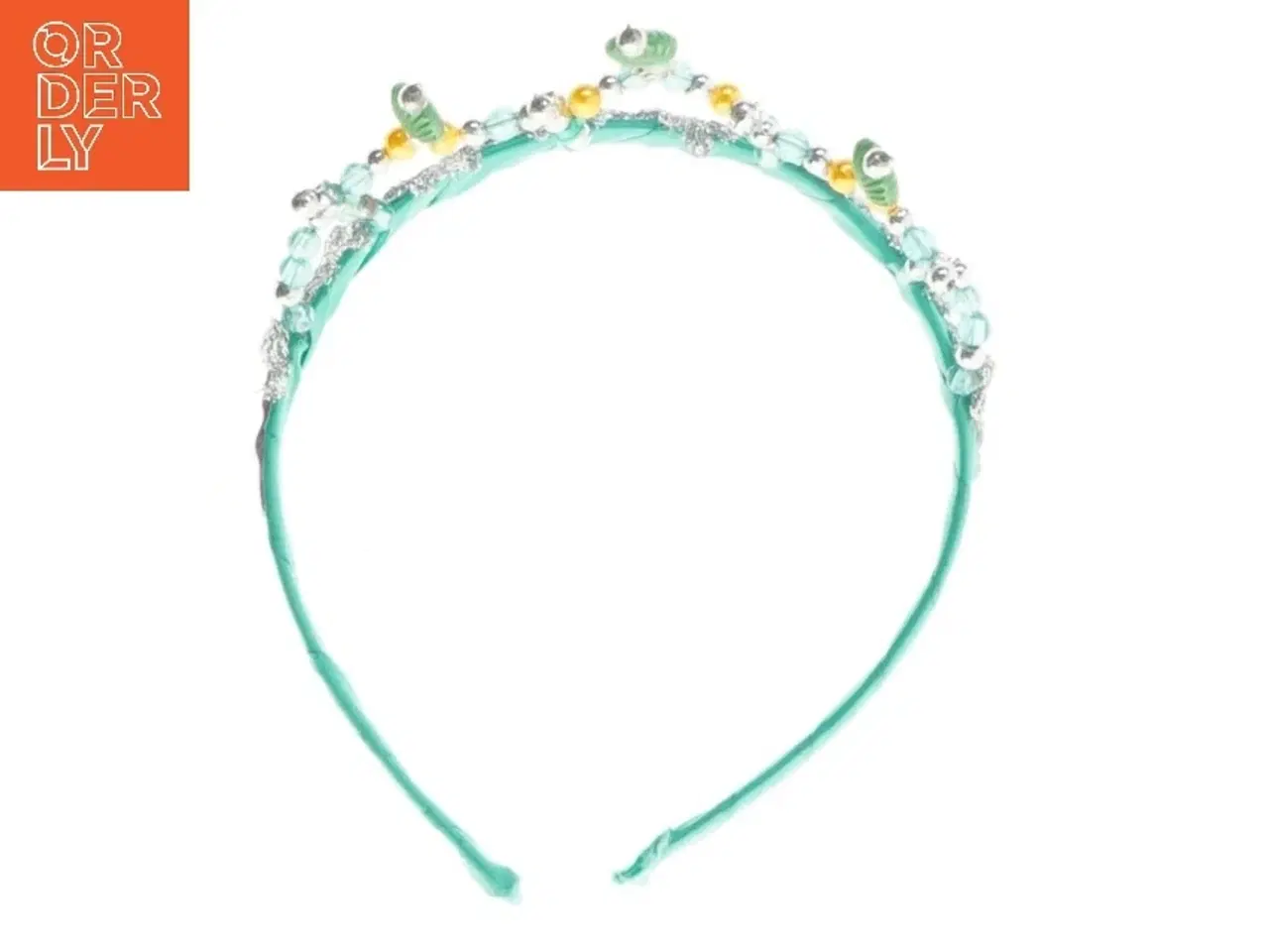 Billede 2 - Turkis tiara med perler (str. 13 cm)