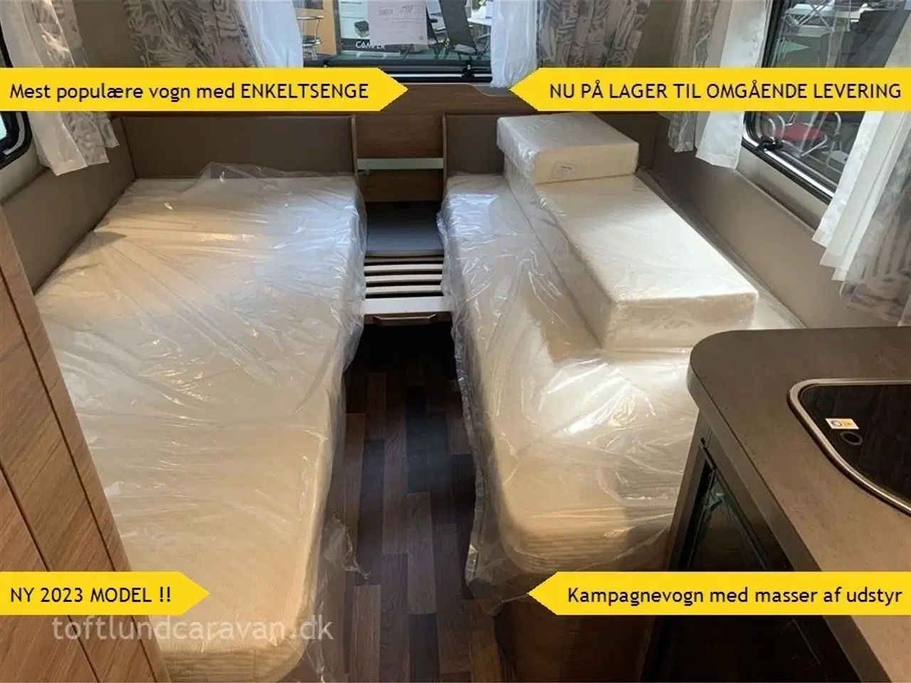 Billede 3 - 2023 - Weinsberg CaraOne 480 EU   FABRIKSNY m/ enkeltsenge m/lamel udtræk, SUPERTILBUD, hvem kommer først ?