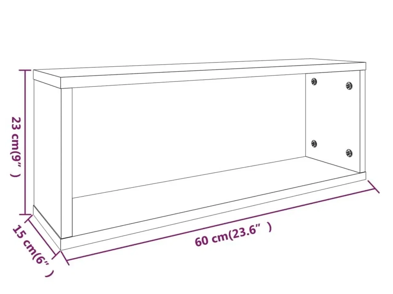 Billede 8 - Væghylder 2 stk. 60x15x23 cm konstrueret træ røget egetræ