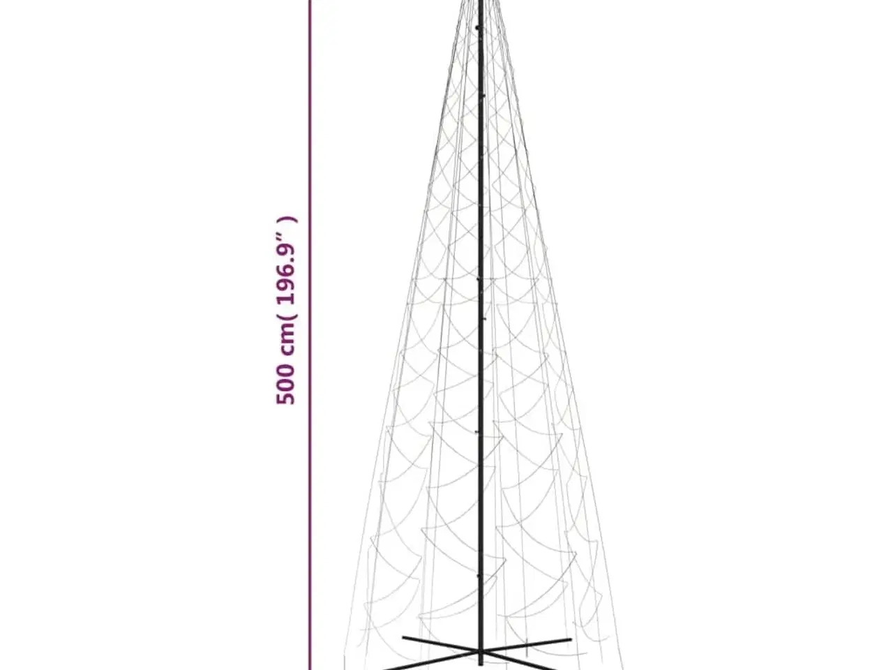 Billede 10 - Kegleformet juletræ 160x500 cm 1400 LED'er varmt hvidt lys