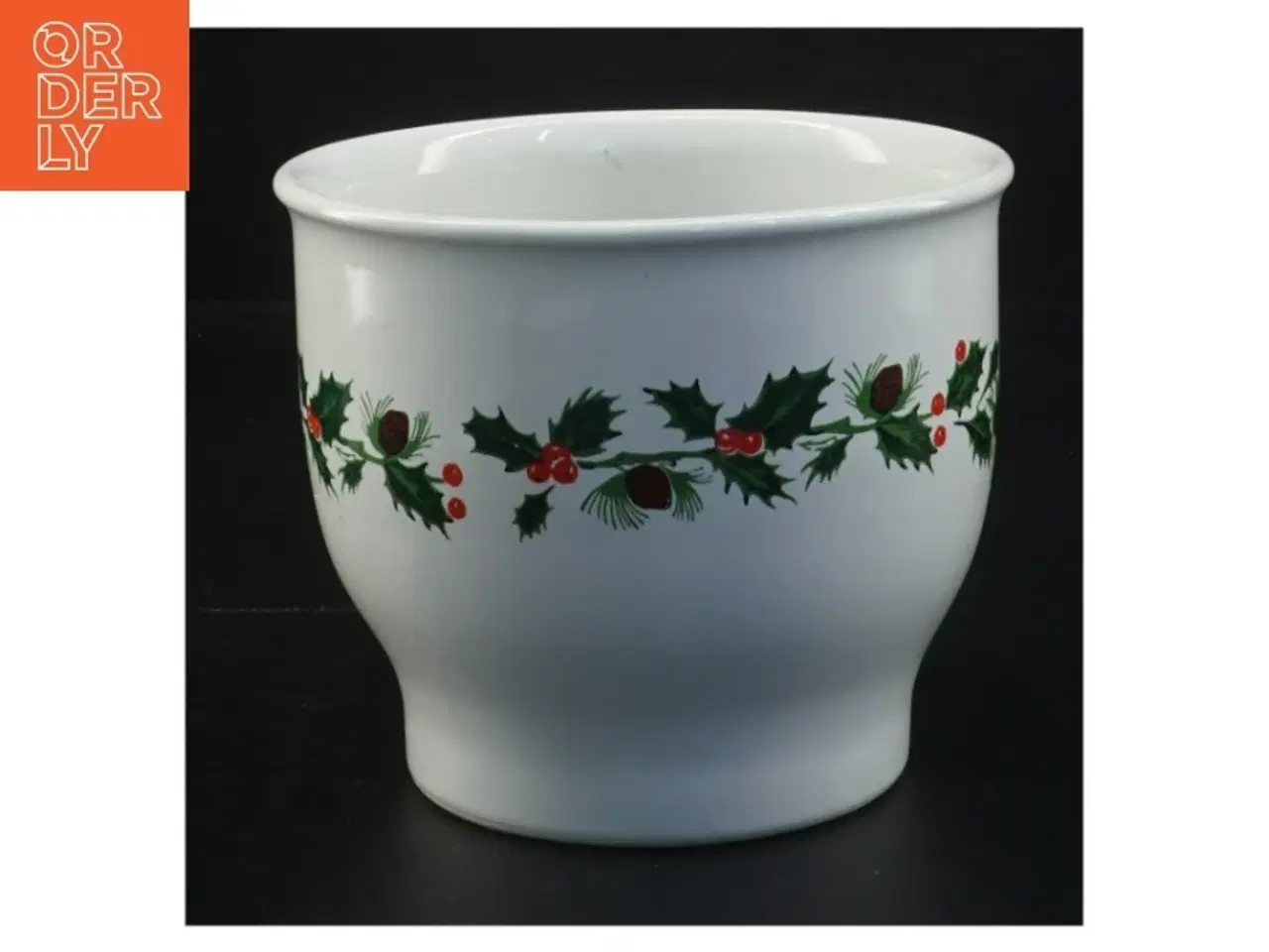 Billede 1 - Knabstrup Keramik krukke Urtepotte Laurbær julemotiv (str. 11 x 12,5 cm)