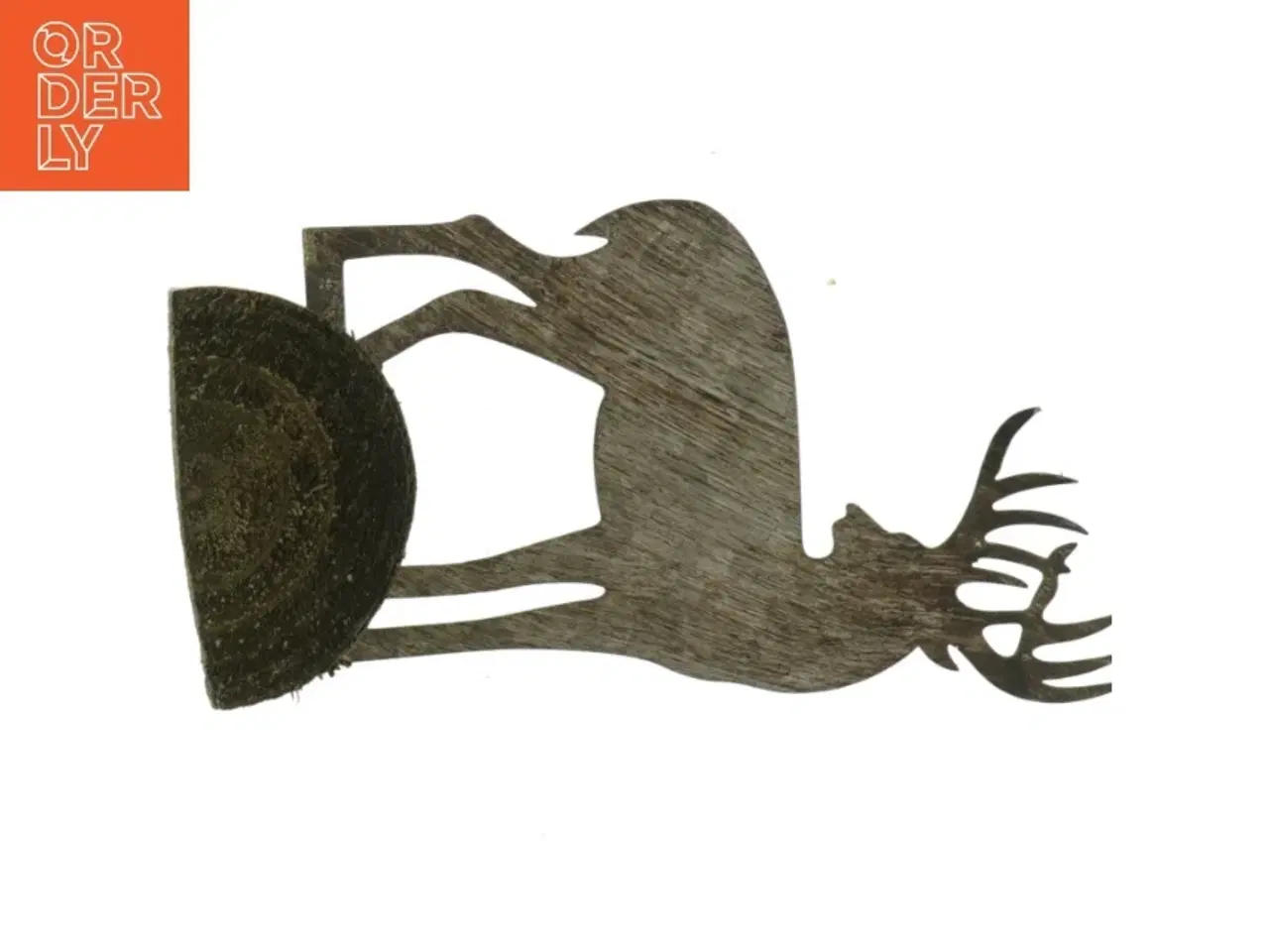 Billede 3 - Trædekoration med hjortesilhuet (str. 21x11 cm)