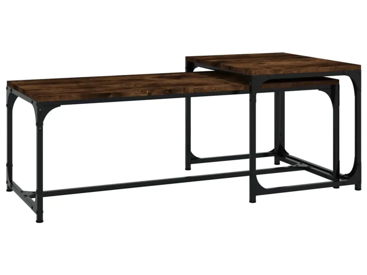 Billede 2 - Sofaborde 2 stk. konstrueret træ røget egetræsfarve