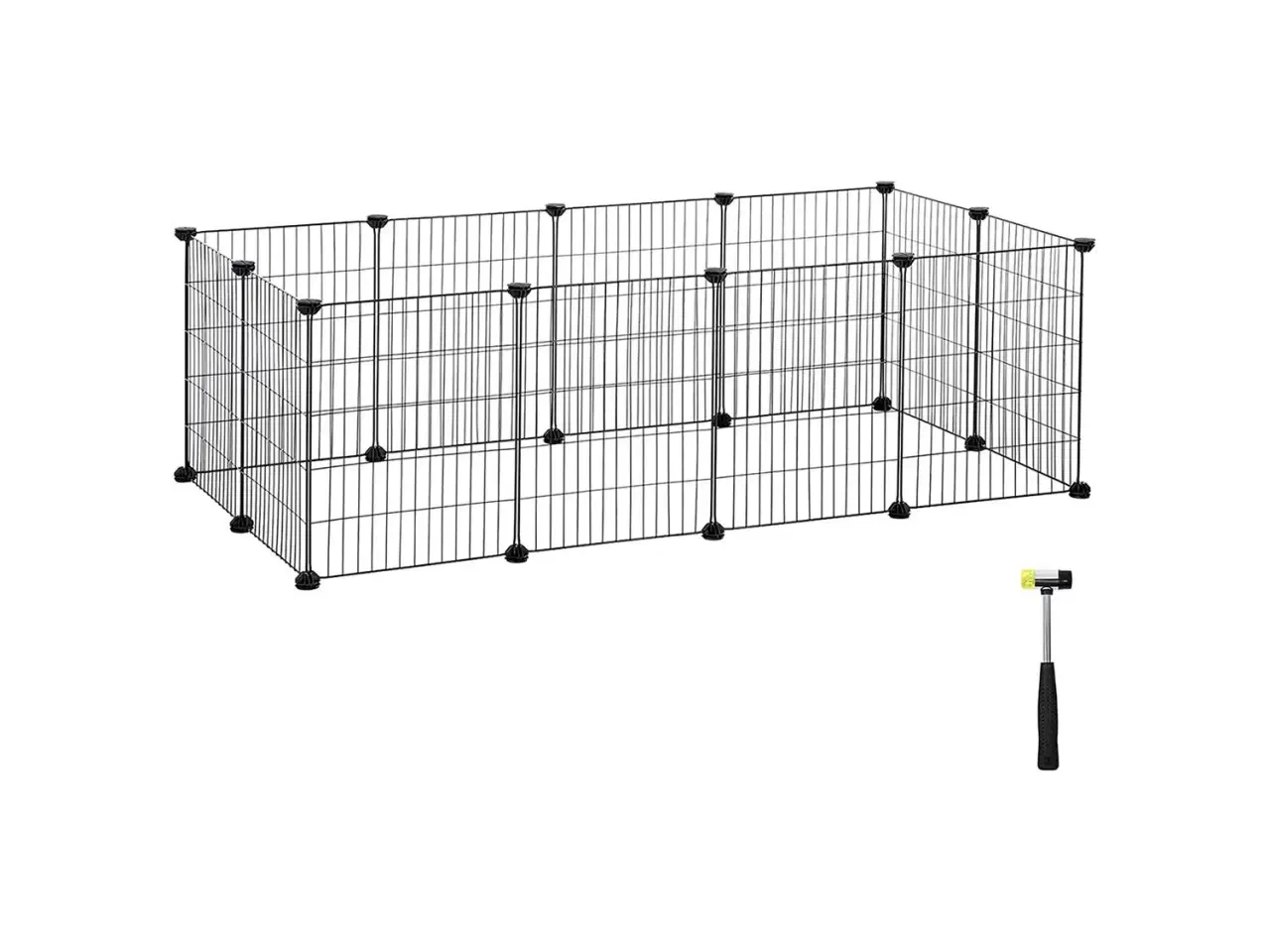 Billede 1 - Løbegård til smådyr indendørs kanin- og marsvinebur, modulær metalhegn, sort