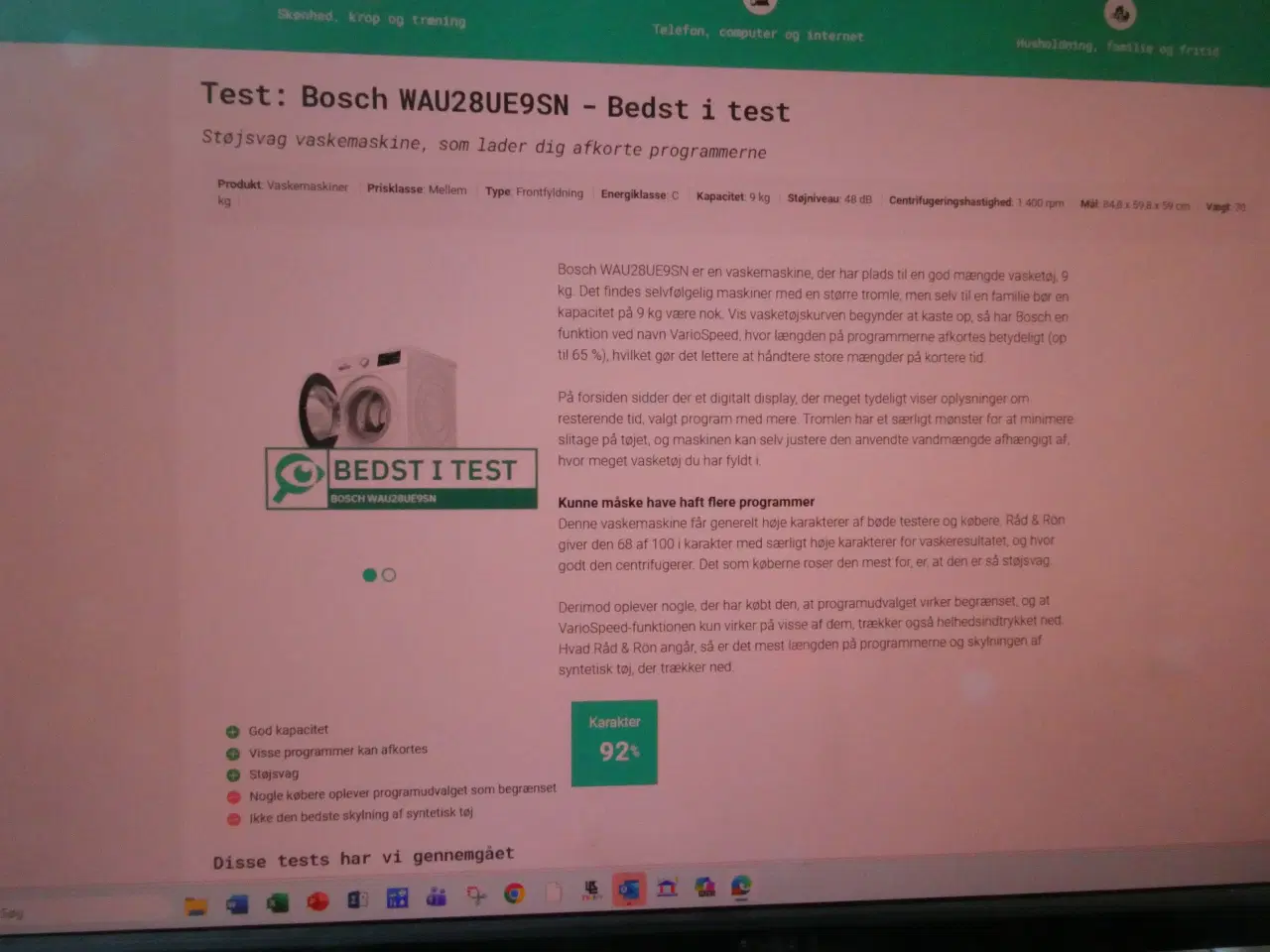 Billede 2 - BOSCH Vaskemaskine sælges - købt ny i maj 2022