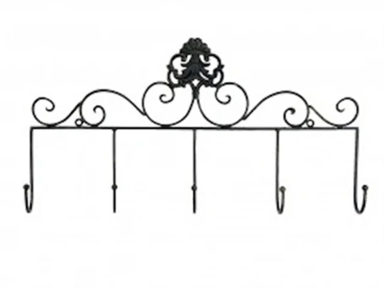 Billede 2 - Knagerække med 5 kroge i antik jern