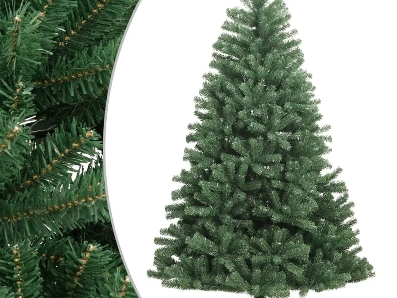 Billede 1 - Kunstigt juletræ med juletræsfod 180 cm hængslet grøn