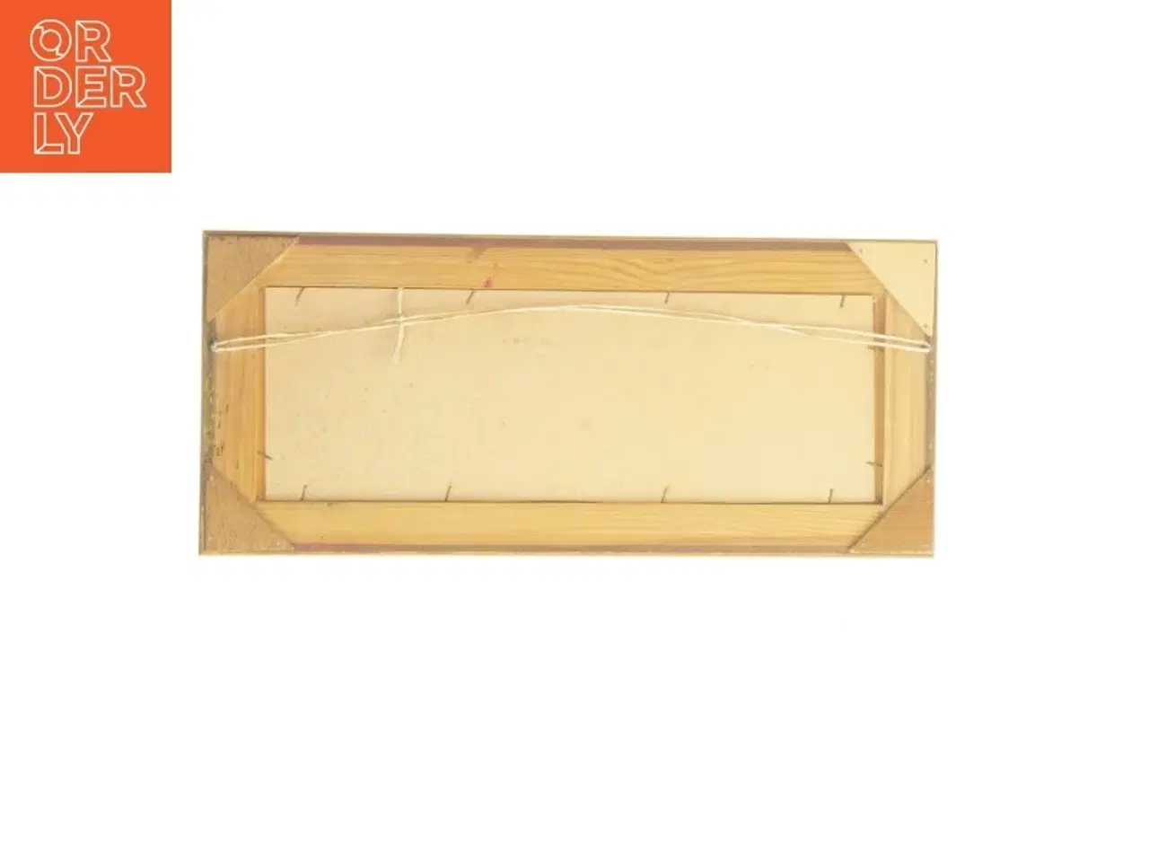 Billede 2 - Landskabsmaleri med hestevogn og høns (str. 43x19 cm)