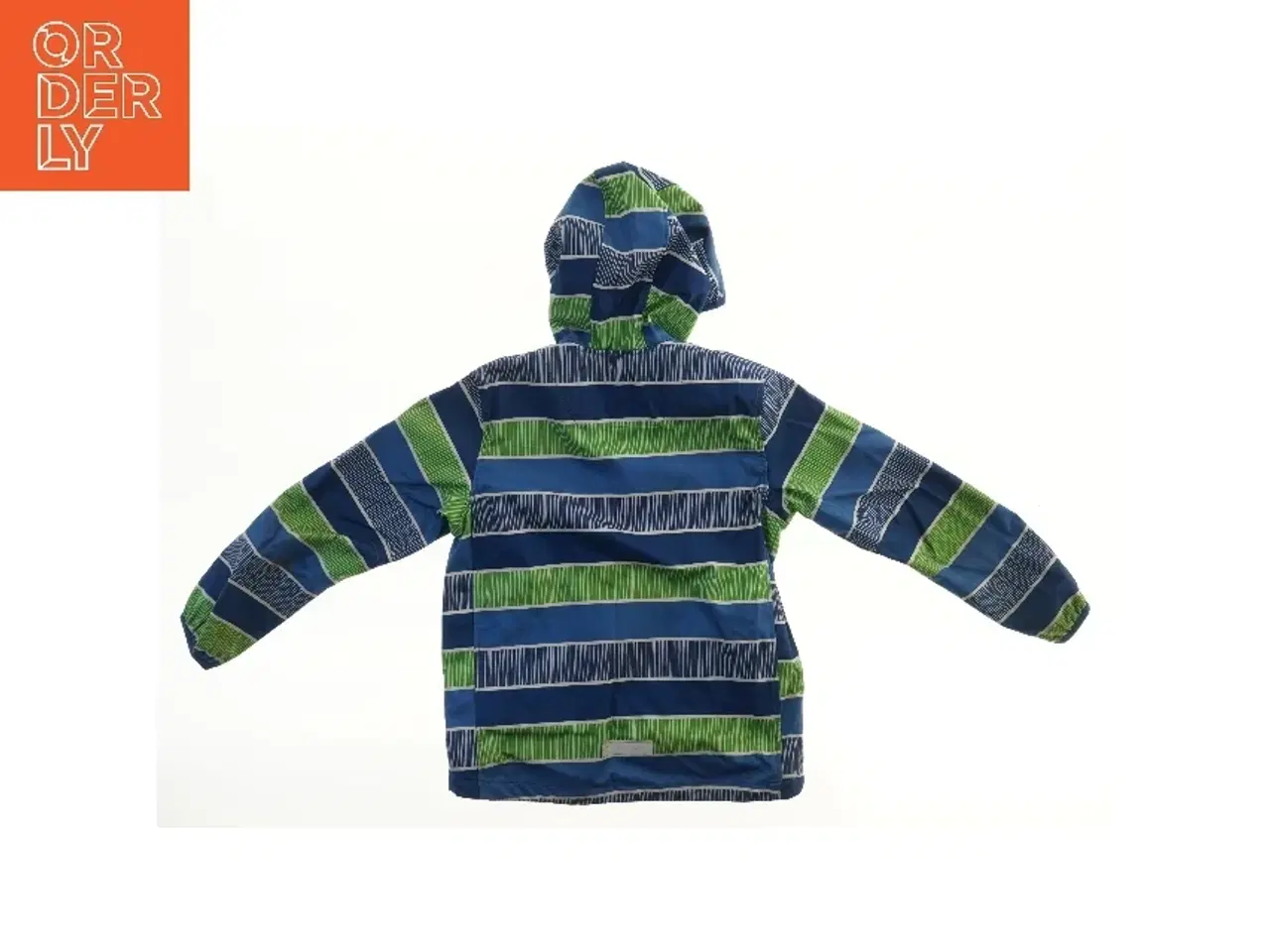 Billede 2 - Regnjakke med striber og hætte fra Color Kids (str. 128)