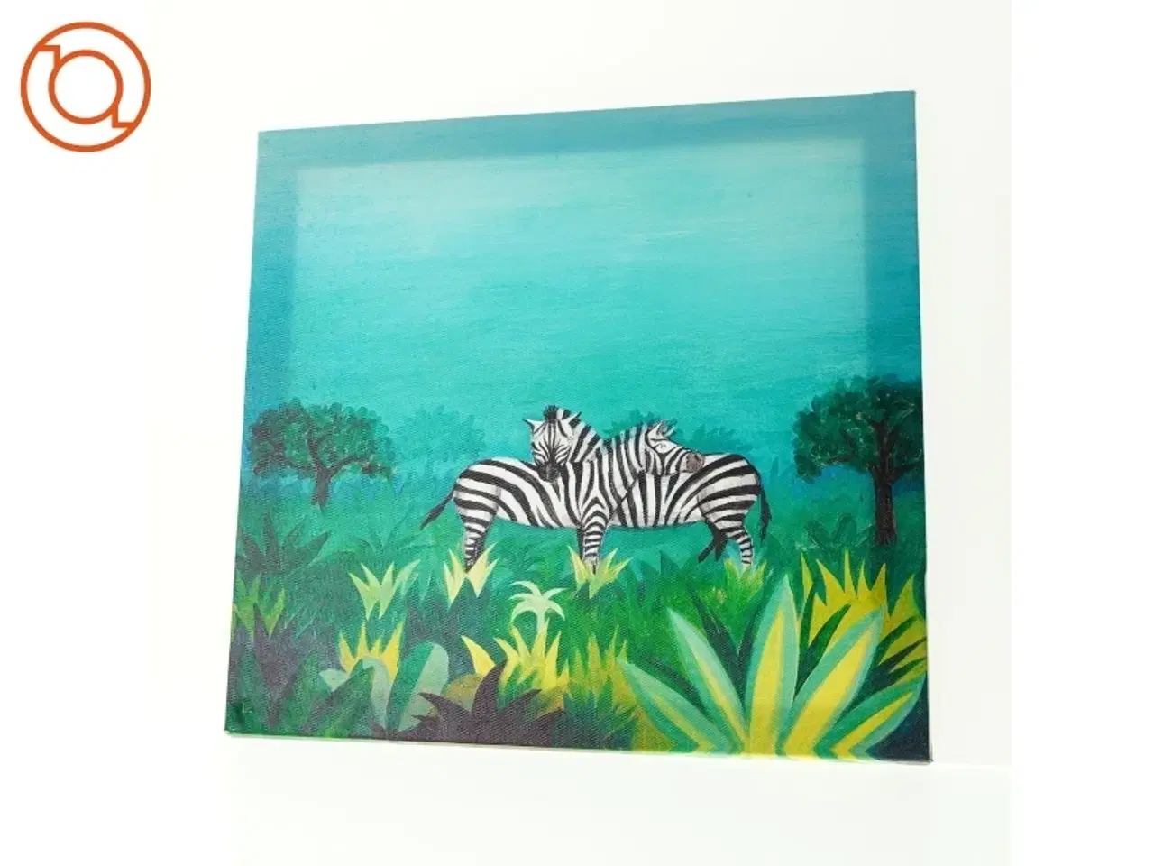 Billede 1 - maleri af to zebraer (str. 40 x 40)