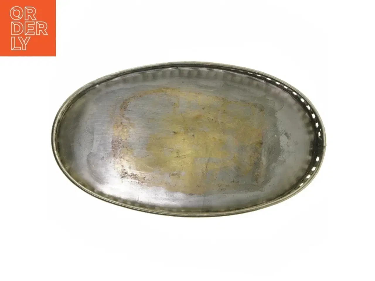 Billede 3 - Ovalt dekorativt metalfad (str. 28x16 cm)