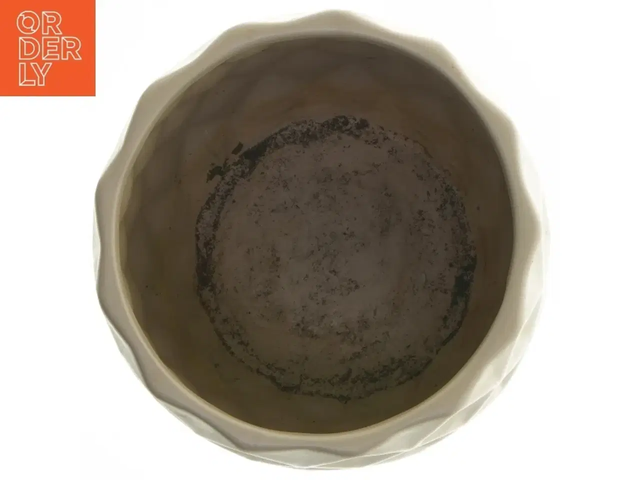 Billede 3 - Hvid geometrisk vase (str. Ø. 14 cm længde. 15 cm)
