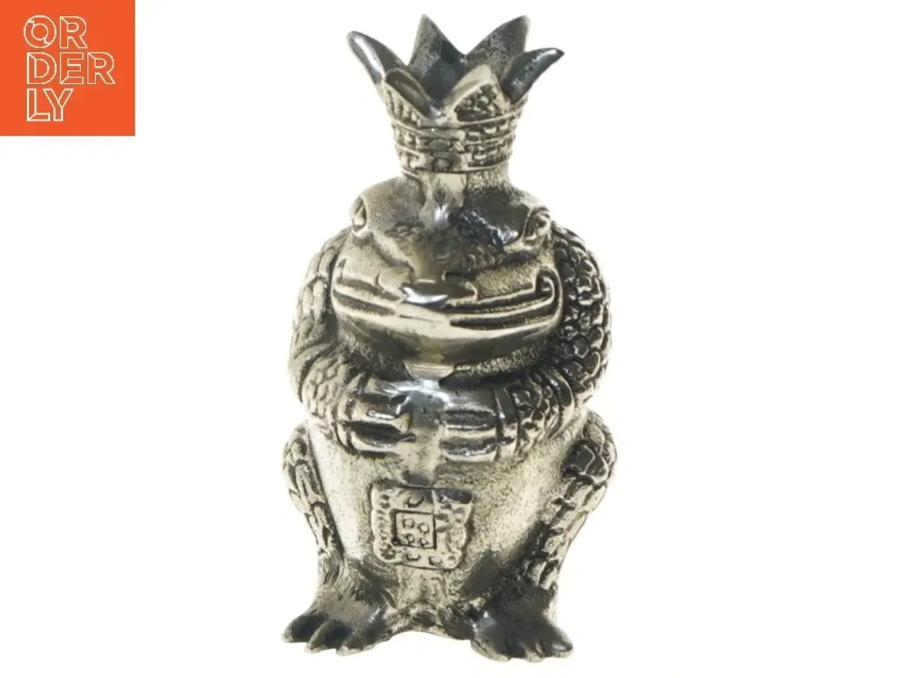 Billede 1 - Kronet frø figur (str. 14 cm)