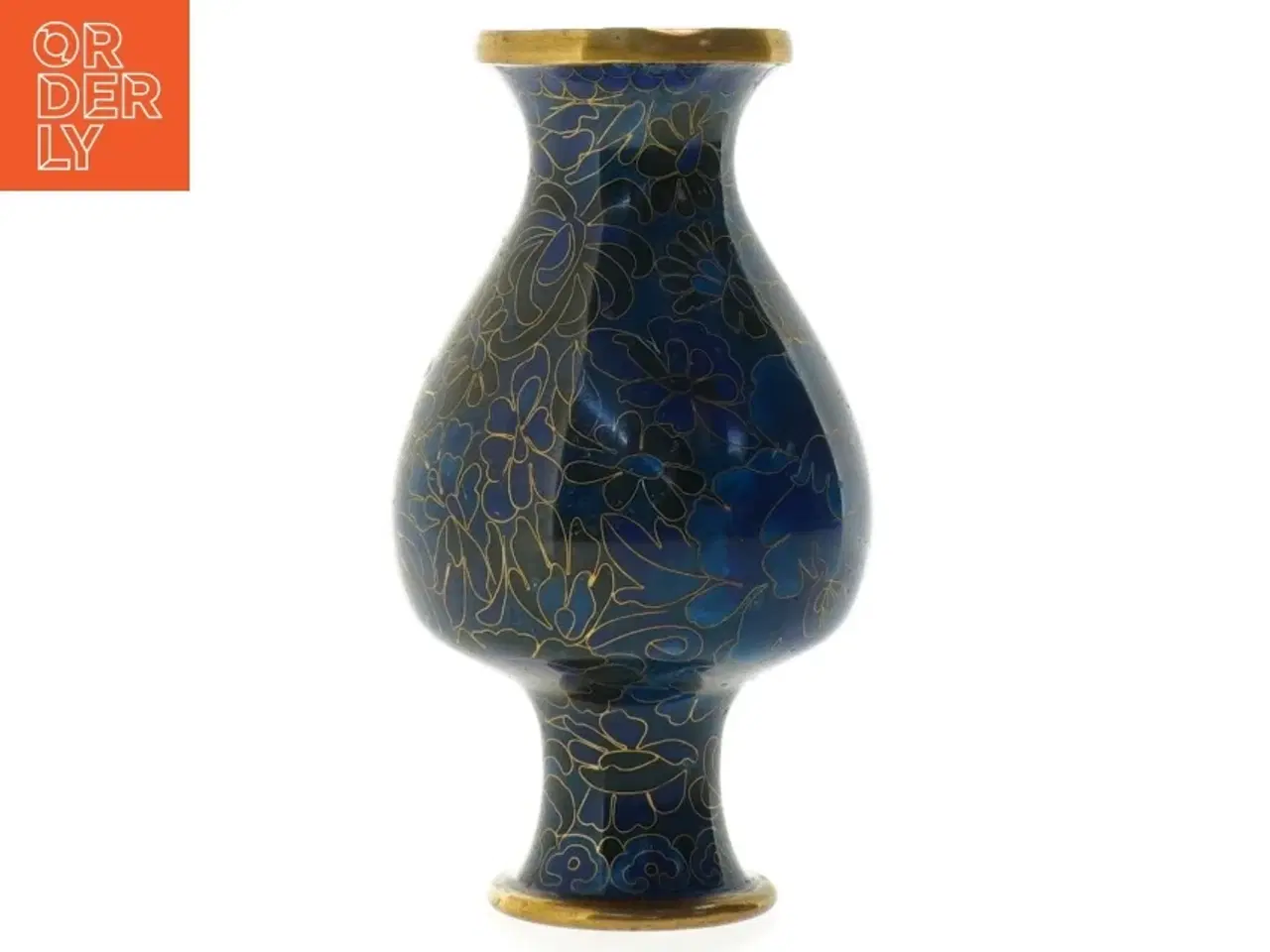 Billede 4 - Blomsterdekoreret Cloisonné vase (str. 15,5 x 8,5 cm)