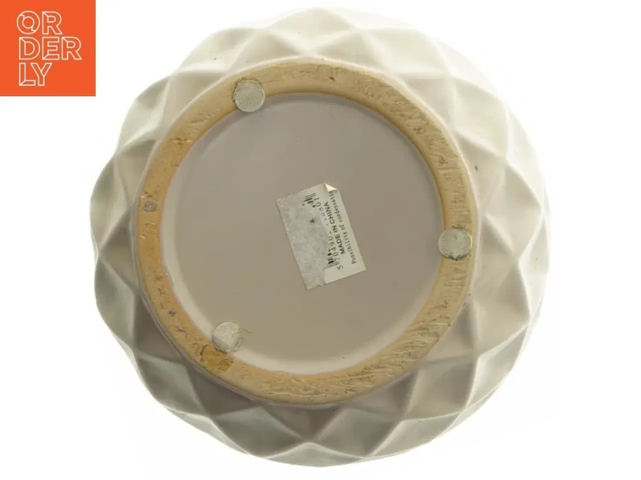 Billede 2 - Hvid geometrisk vase (str. Ø. 14 cm længde. 15 cm)