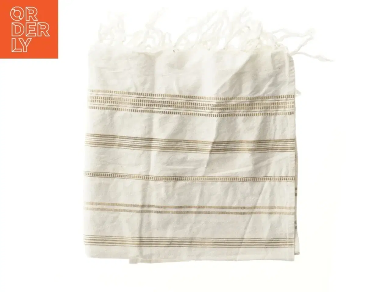 Billede 1 - Hvid dug med frynser (str. 192x140 cm)