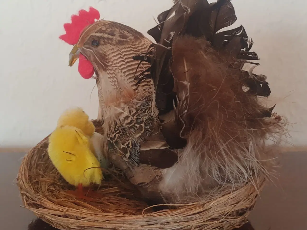 Billede 5 - Påske Hønemor på reden med 2 Påskekyllinger     