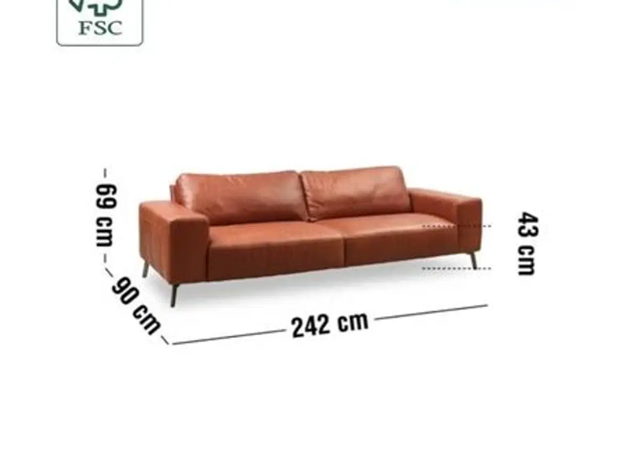 Billede 2 - Ilva sofa i læder med puf 