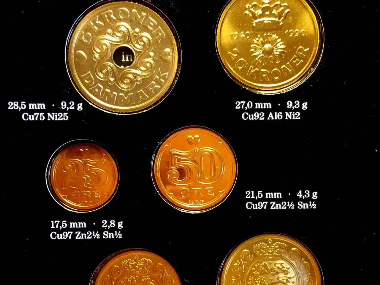 Billede 3 - DET KGL MØNTSÆT 1990 med 20 krone 1990 Mar 50 År