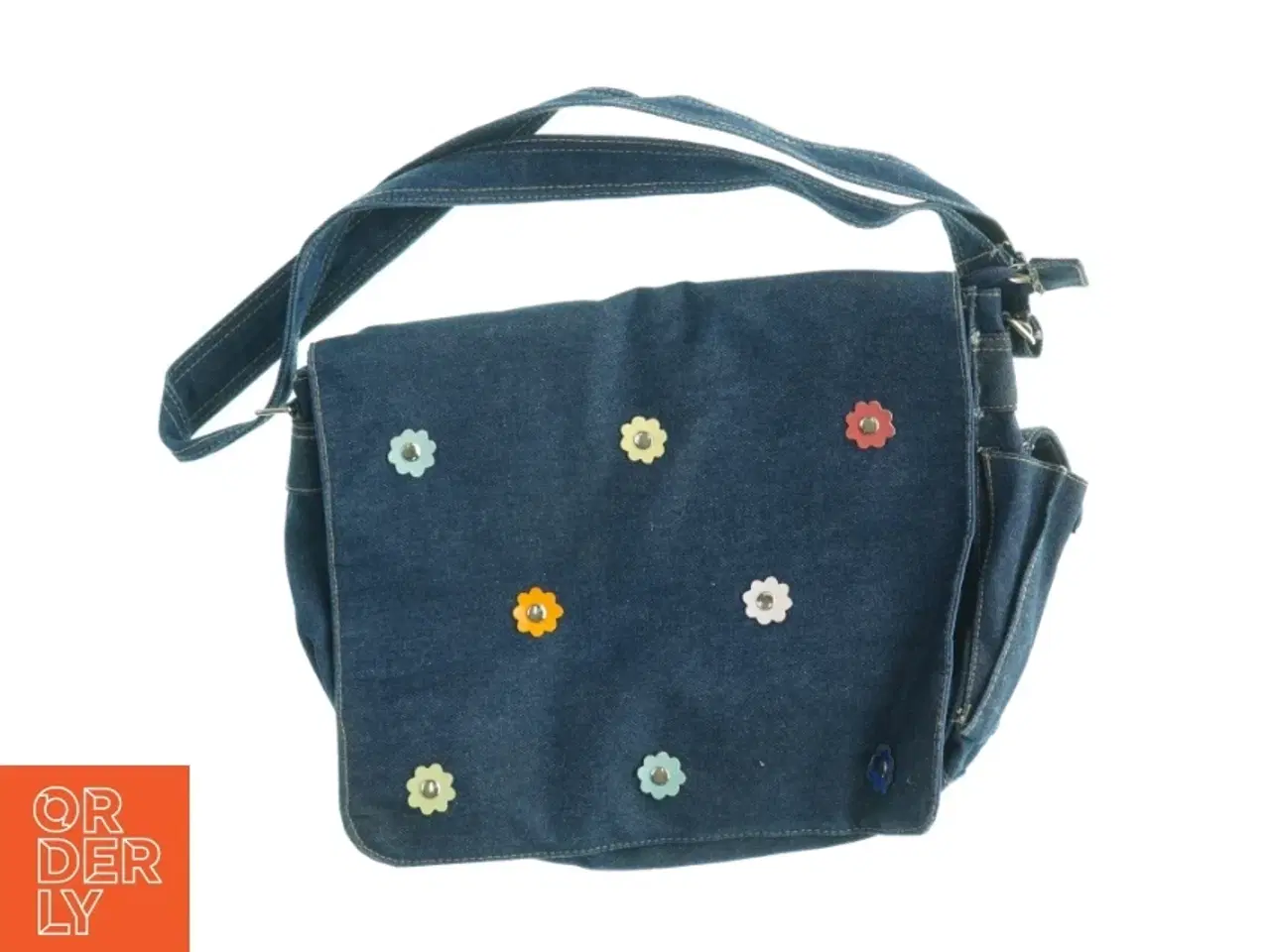 Billede 1 - Denim skuldertaske (str. 35 x 28 x 10 cm)