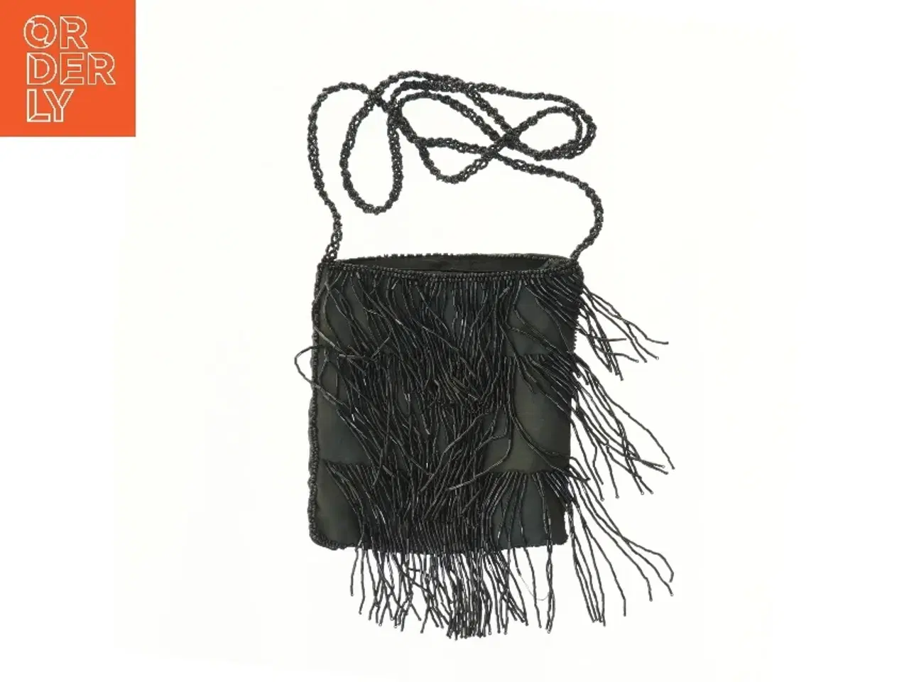 Billede 3 - Sort taske med frynser (str. 17x16 cm)