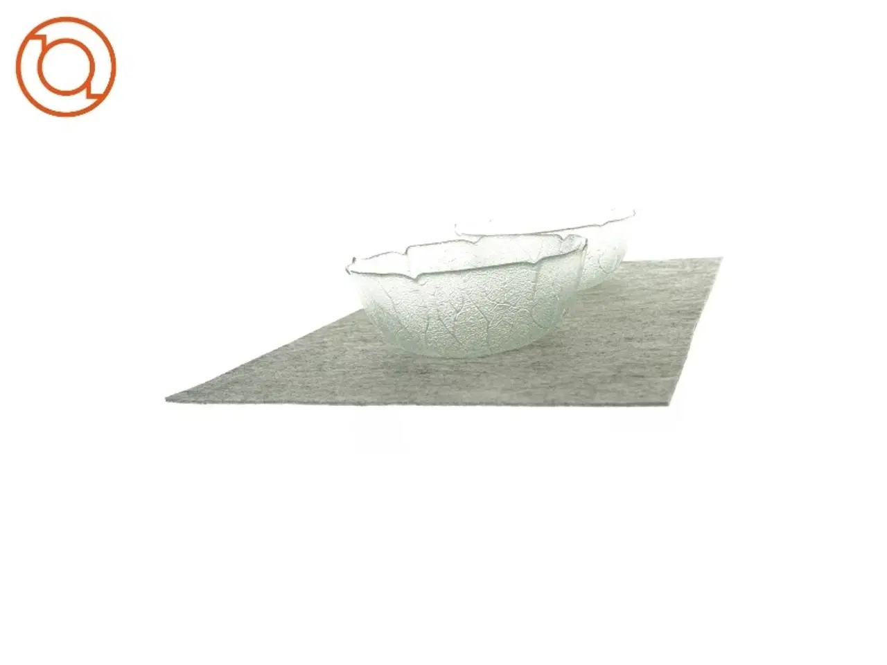 Billede 1 - Glasskåle med bladtryk (2 styk)