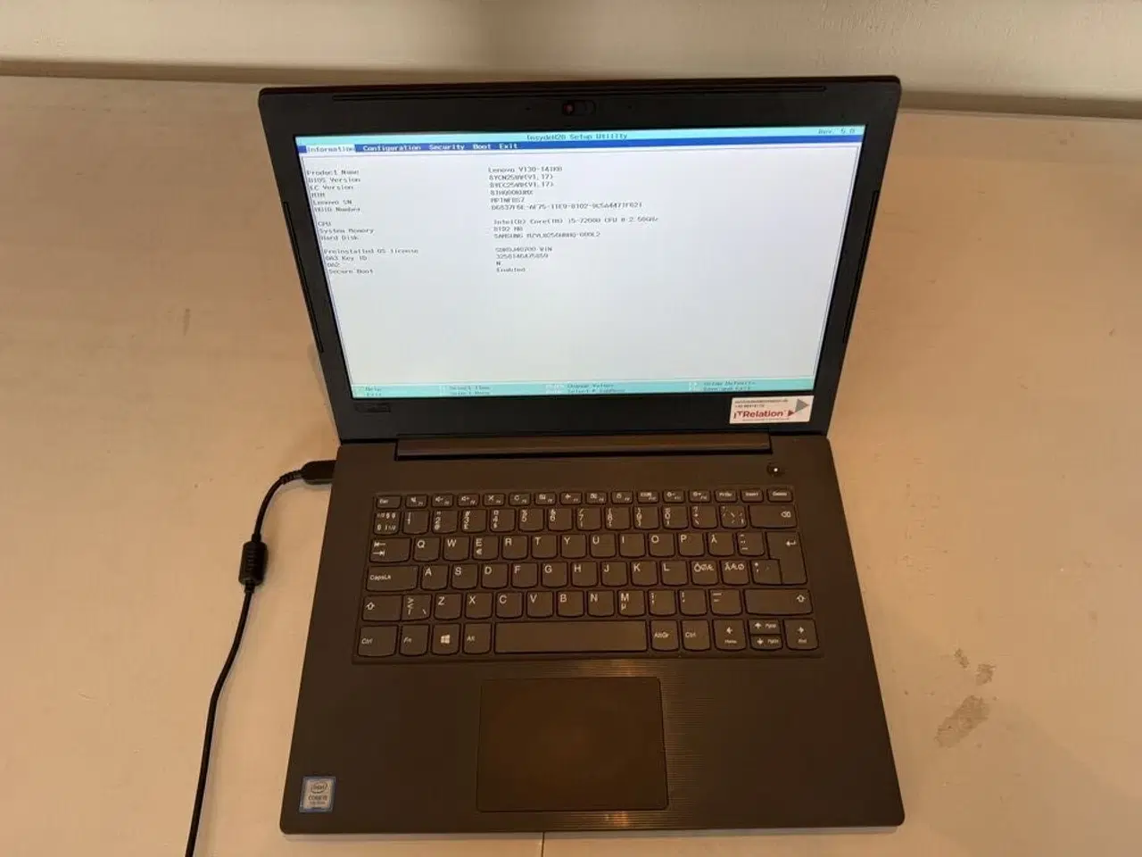 Billede 1 - Bærbar computer LENOVO V130-14IKB