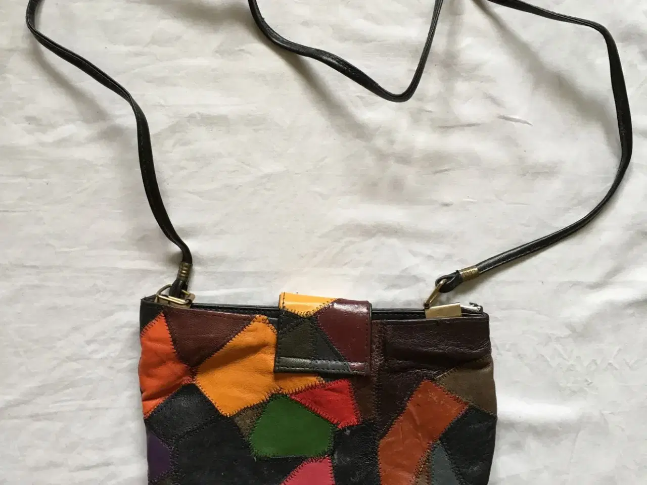 Billede 5 - Ubrugt multifarvet ægte læder taske