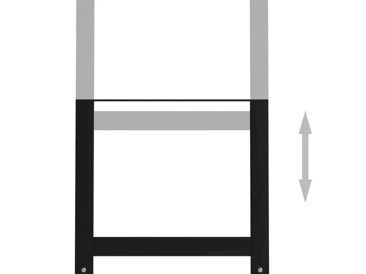 Billede 5 - Stel til arbejdsbænk 2 stk. 55x(69-95,5) cm metal sort