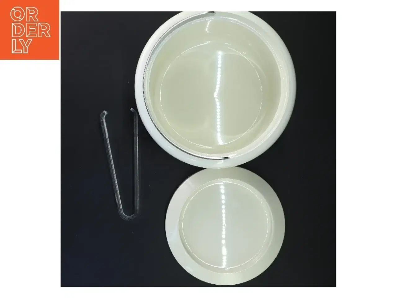Billede 3 - Stelton hvid isspand med låg og tang (str. Ø 20x14 cm)