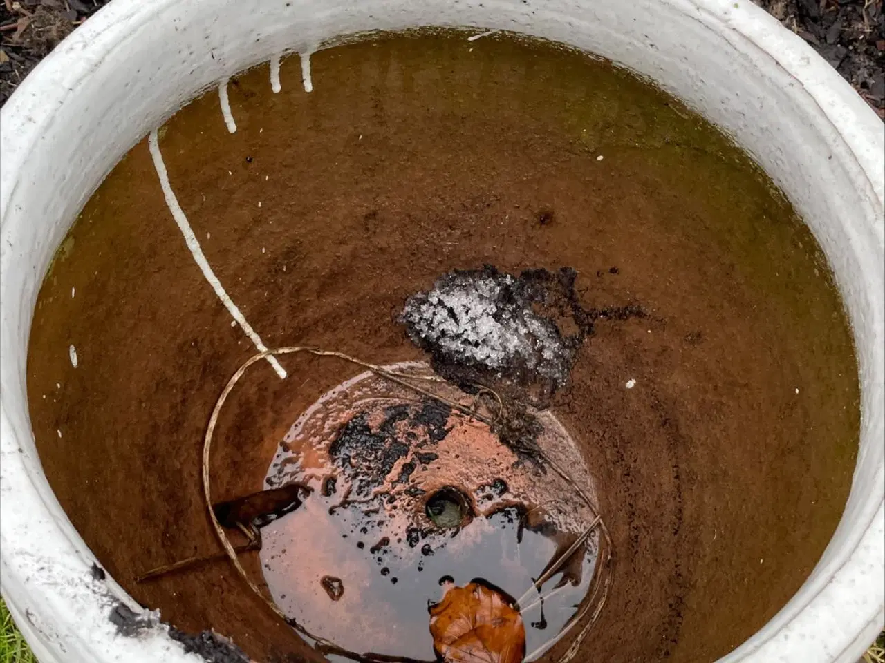 Billede 2 - Hvid glaseret havekrukker sælges