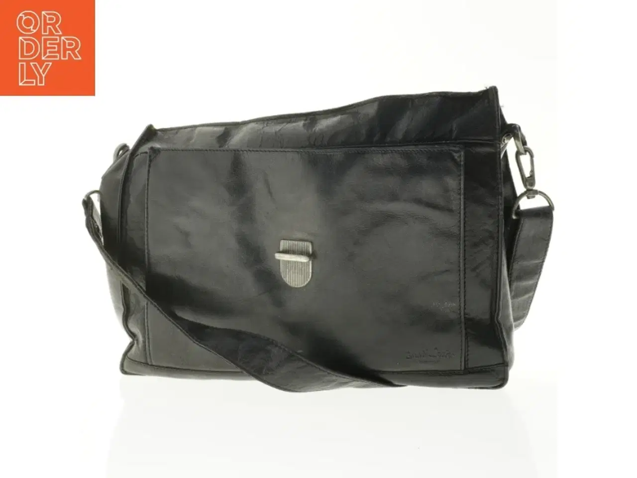 Billede 3 - Sort lædertaske til mænd (str. 39 x 32 cm)