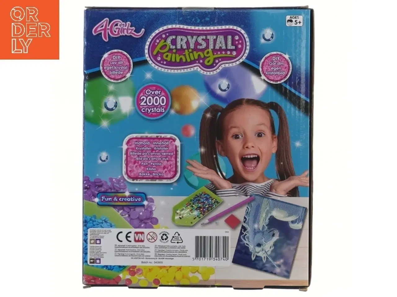 Billede 2 - Krystal maleri sæt med enhjørning fra 4Girlz (str. 26x21 cm)