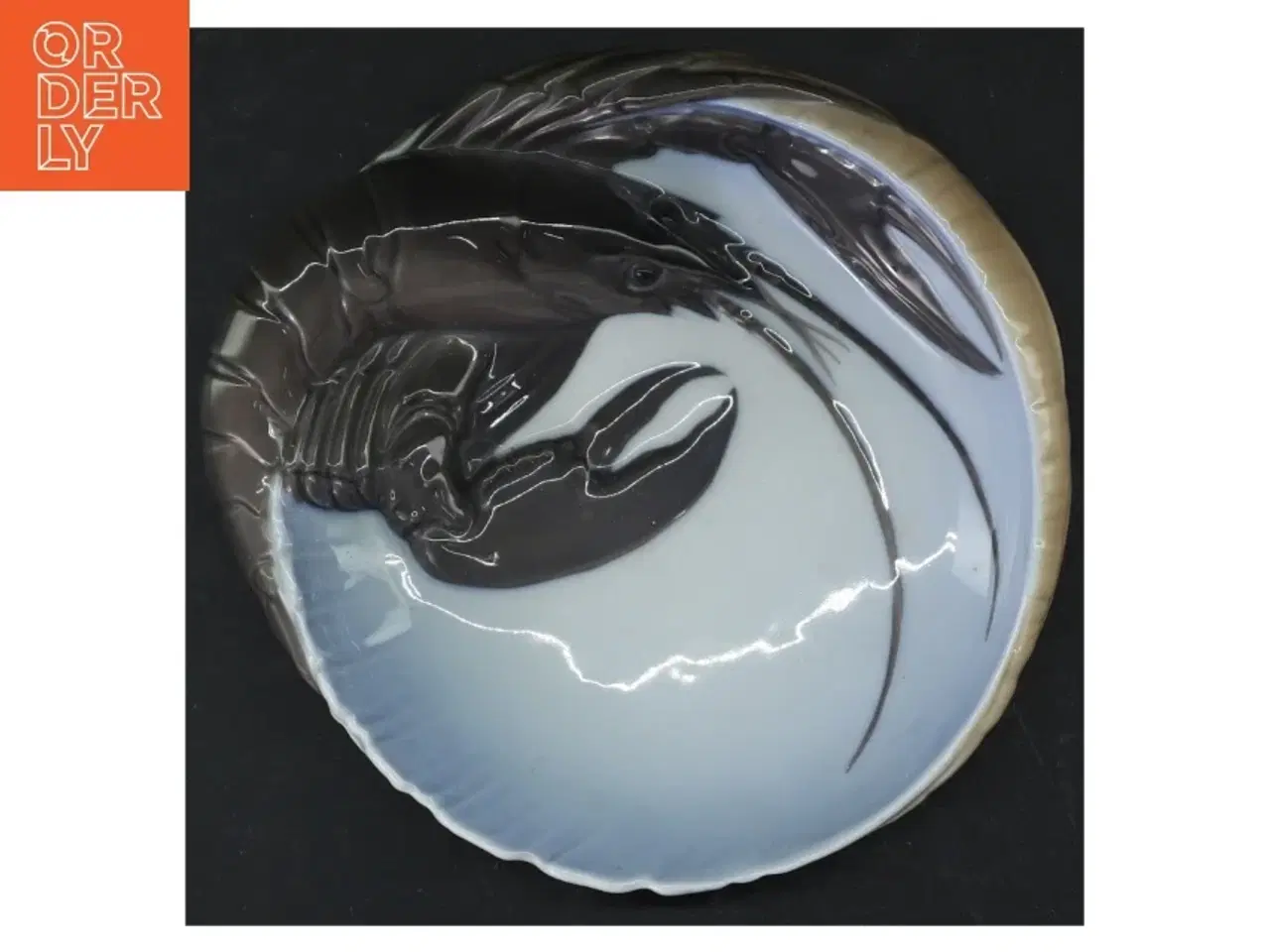 Billede 1 - Keramikfad med hummermotiv fra Royal Copenhagen (str. Ø. 18 cm)