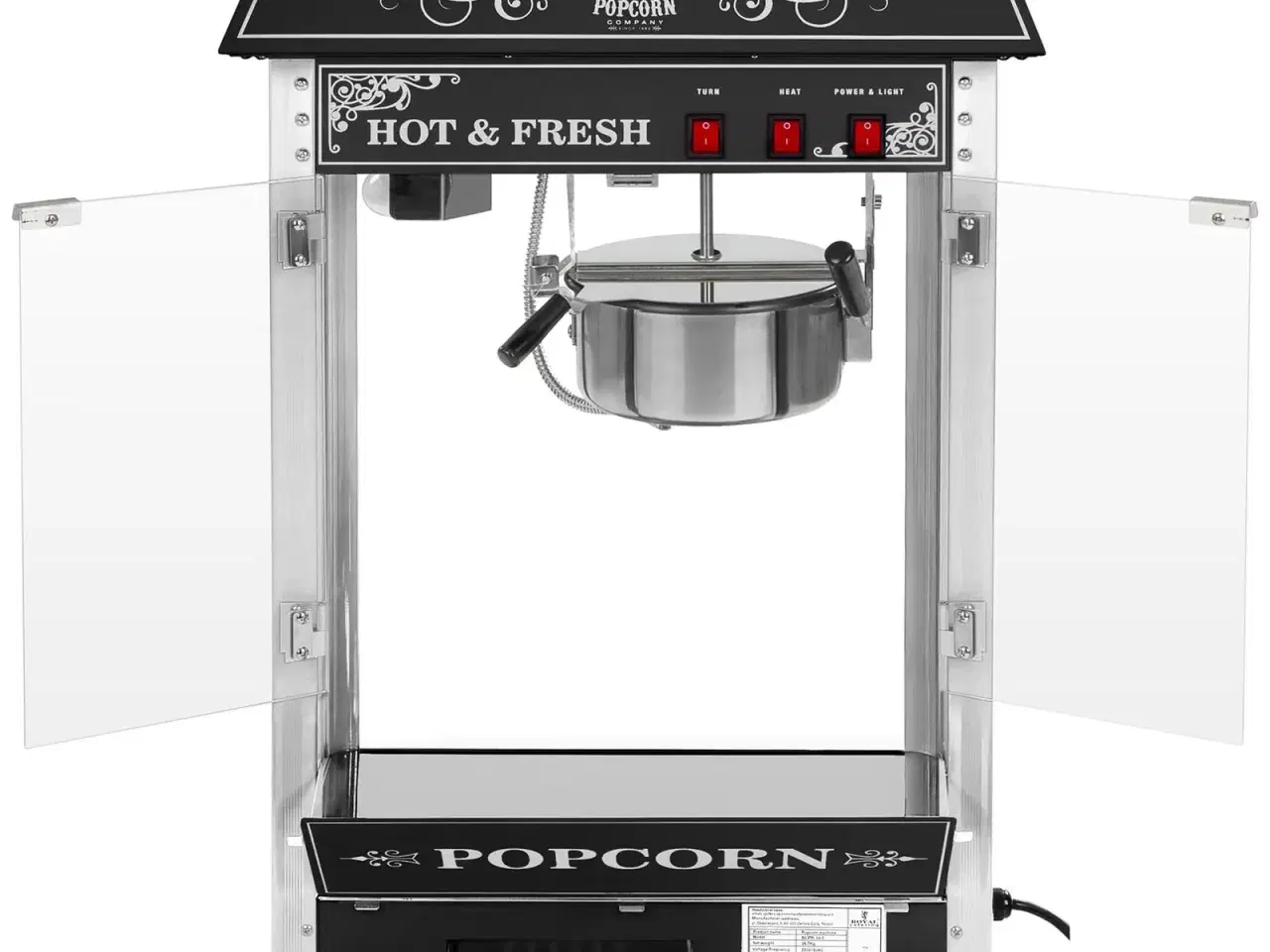 Billede 8 -  Popcornmaskine 88 L – 1600 W – sort tag