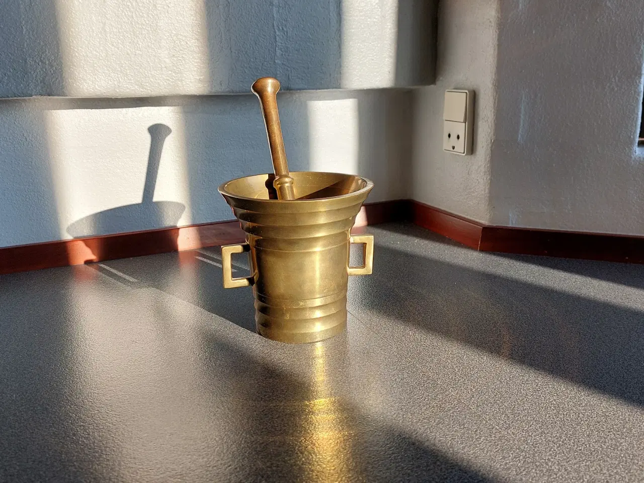 Billede 1 - Messing morter i fin stand