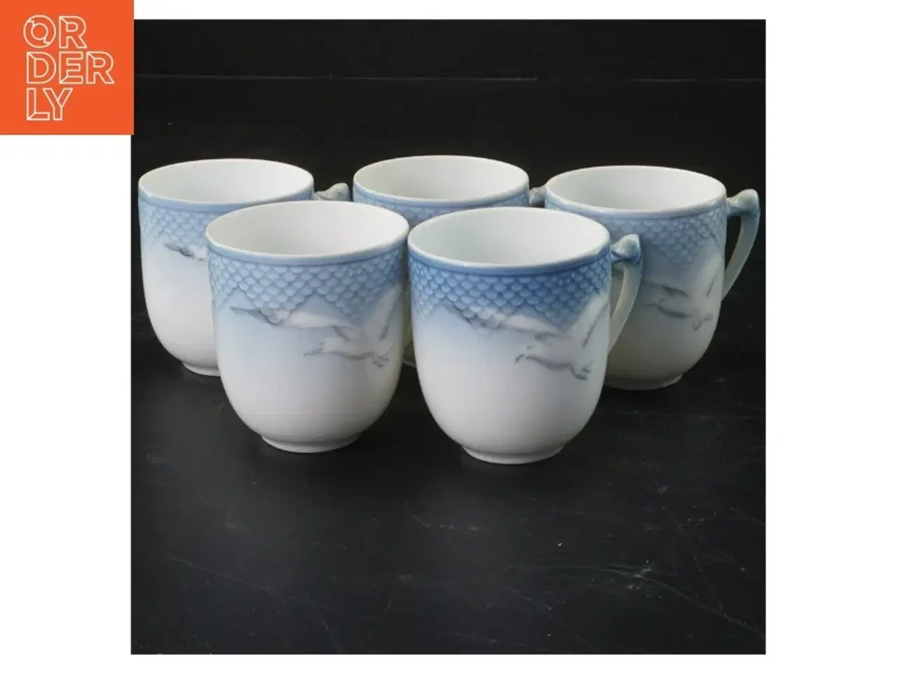 Billede 1 - Sæt af fem porcelænskopper, mågestellet (str. 6 cm x 5,5 ø cm) fra B&G