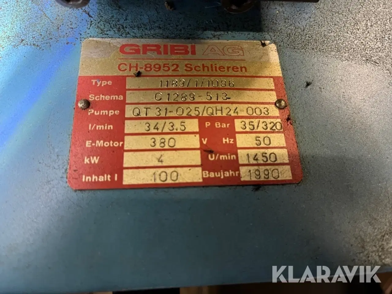 Billede 4 - Hydraulik station Gribi AG 1189/1/1096