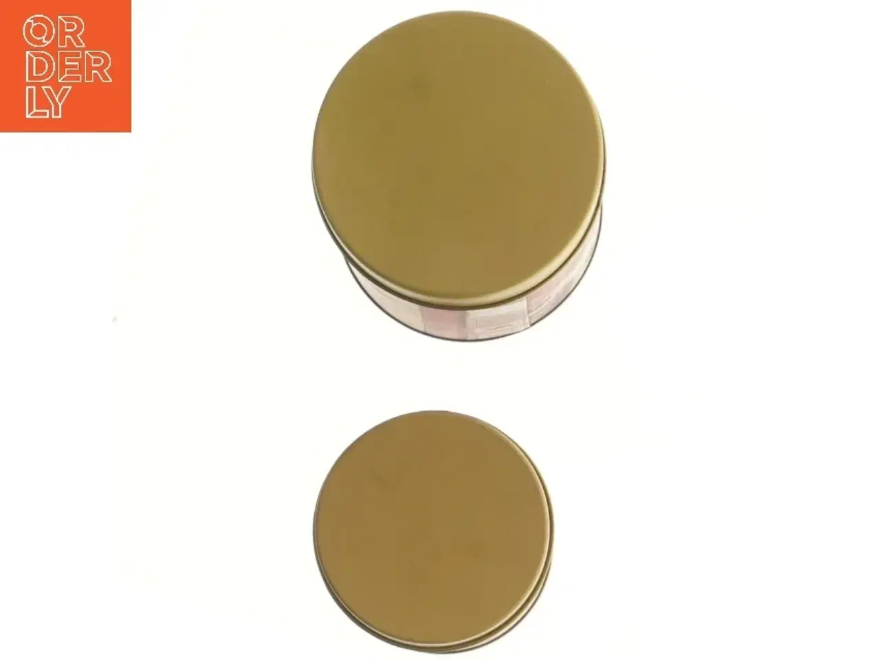 Billede 6 - Sæt af dekorerede metalbeholdere (str. Ø 9,5x13 og Ø 8x10 cm)