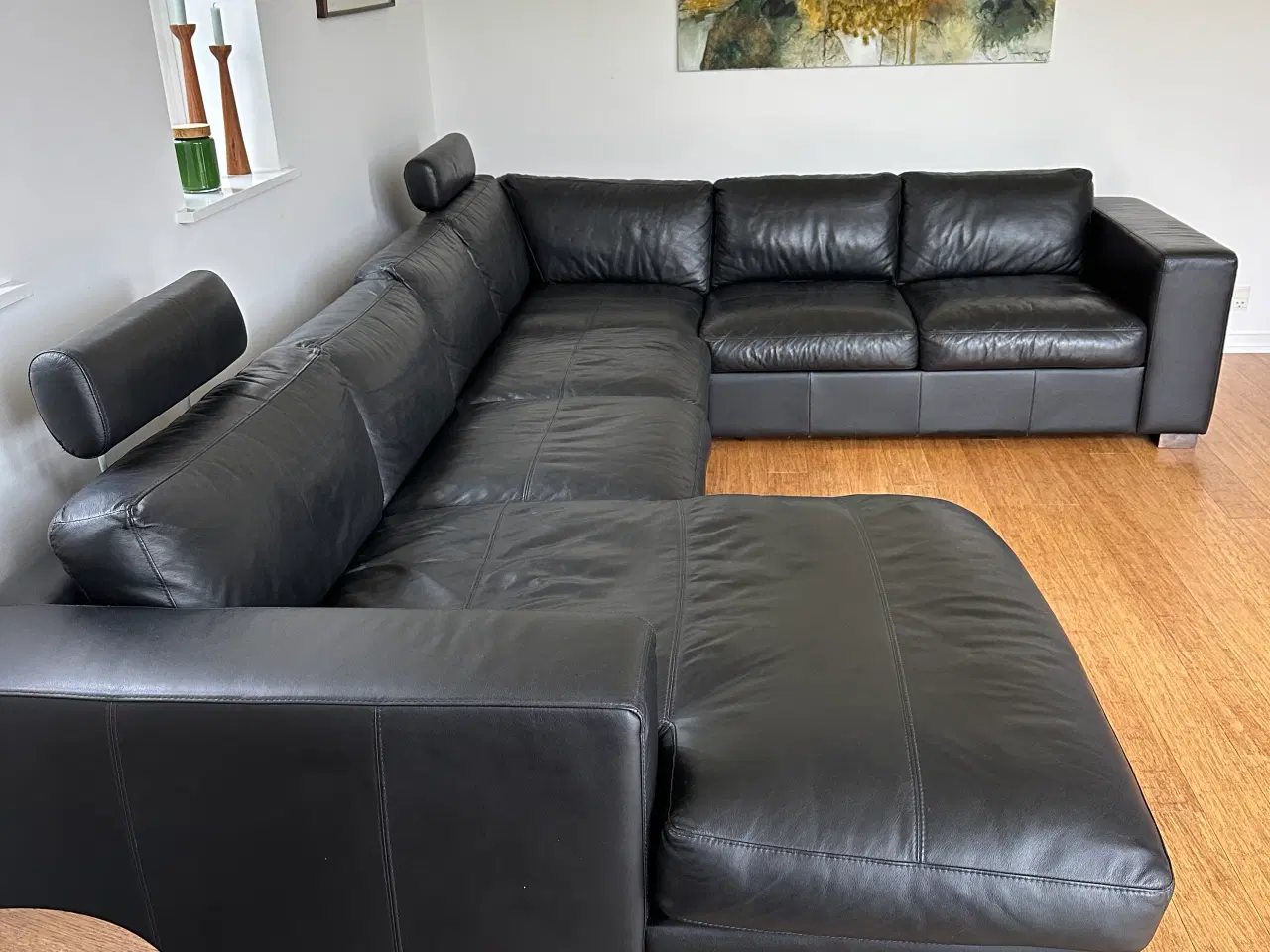 Billede 5 - Læder Hjørnesofa med chaiselong sælges