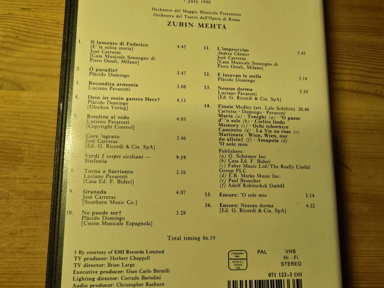 Billede 2 - De tre tenorer - VHS