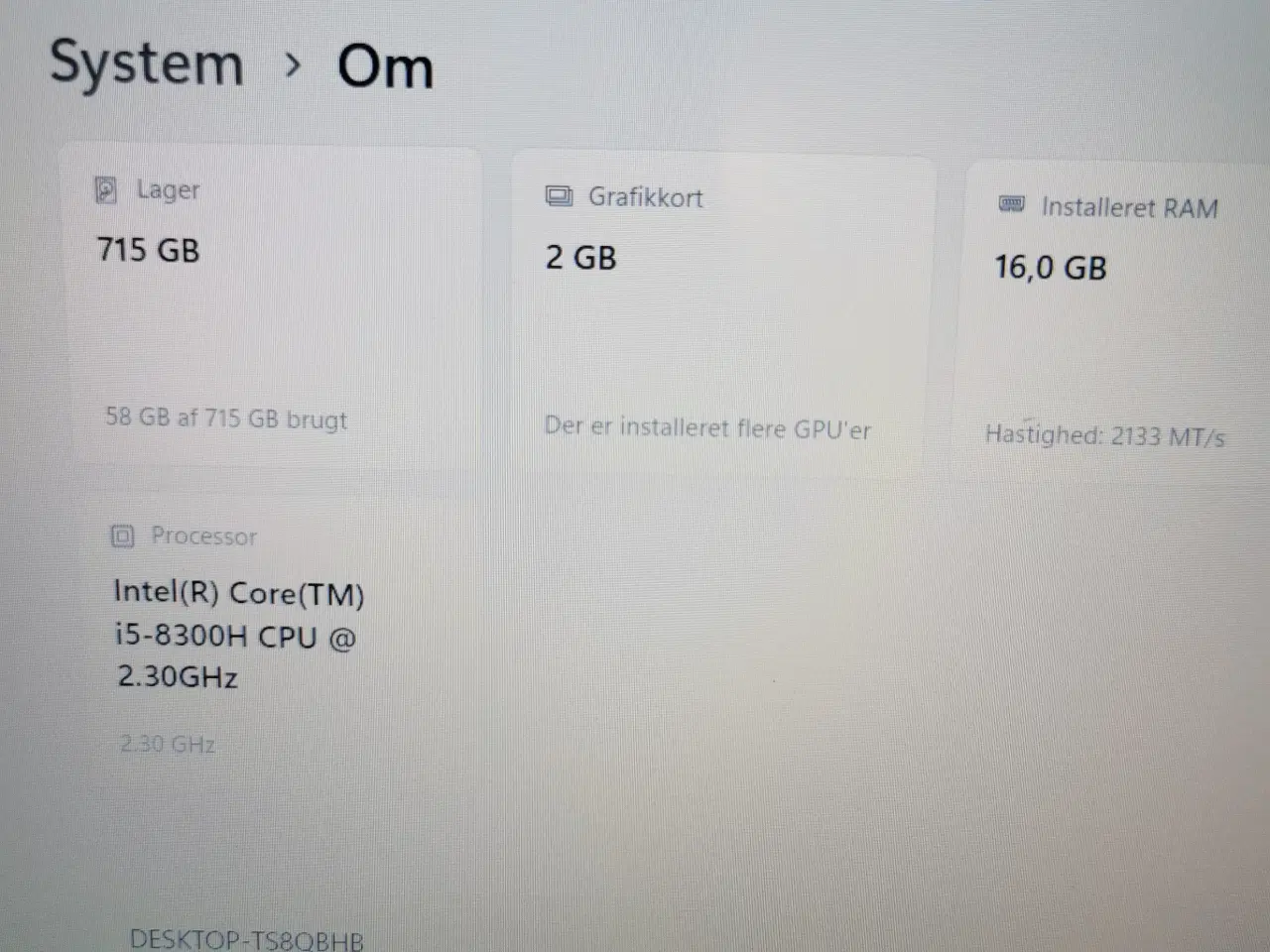 Billede 2 - Ældre gamer MSI gv62 8rc PC